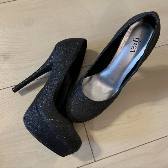 Black Glitter Stilettos - Picture 7 of 9